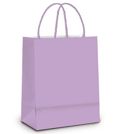 Sacola de Papel M 26x19,5x9,5cm - Lilás - Embalagem Econômica - 10 unidades - Cromus - Rizzo