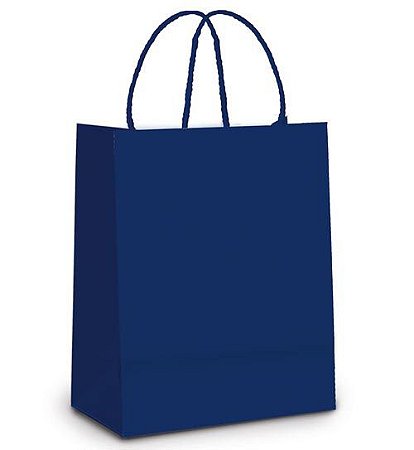 Sacola de Papel P  21,5x15x8cm - Azul Marinho - Embalagem Econômica - 10 unidades - Cromus - Rizzo