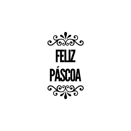 Carimbo Artesanal Feliz Páscoa - P - 2,5x5,5cm - Cod.RI-075 - Rizzo Confeitaria