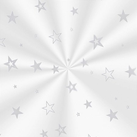 Saco Transparente Decorado - 20x29cm - Estrela Prata - 100 unidades - Cromus - Rizzo Embalagens