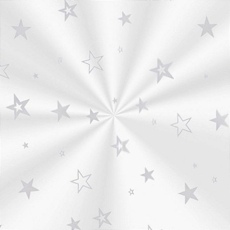 Saco Transparente Decorado - 15x29cm - Estrela Prata - 100 unidades - Cromus - Rizzo Embalagens