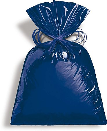 Saco Metalizado Azul Intenso 15x29cm - 50 unidades - Cromus