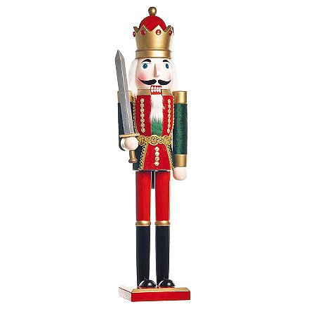 Soldado de Chumbo de Madeira Segurando Espada 40cm - 01 unidade - Cromus Natal - Rizzo