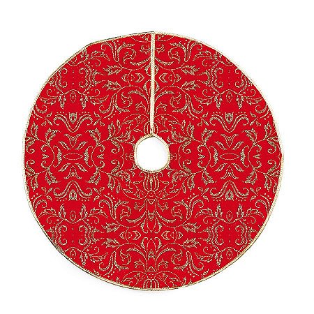 Saia para Árvore com Arabescos Ouro Glitter 120cm - 01 unidade - Cromus Natal - Rizzo