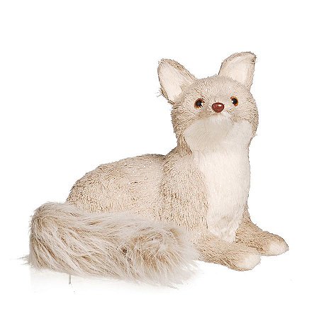 Raposa Decorativa Rústico Cinza 30cm - 01 unidade - Cromus Natal - Rizzo
