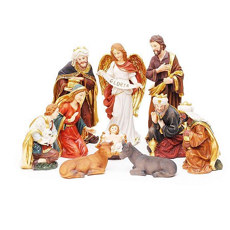 Presépio em Resina 10 peças 32cm - 01 unidade - Cromus Natal - Rizzo