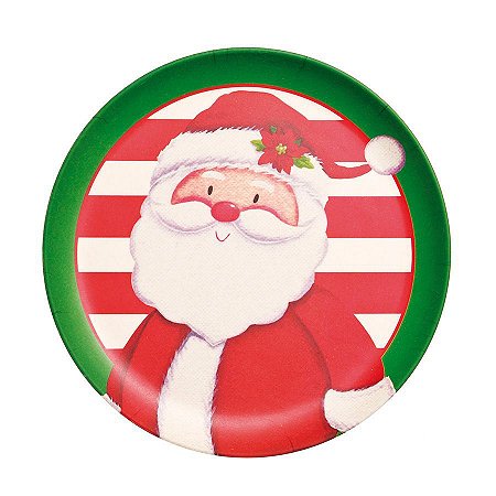 Prato de Sobremesa Papai Noel Bamboo 10cm - 01 unidade - Cromus Natal - Rizzo