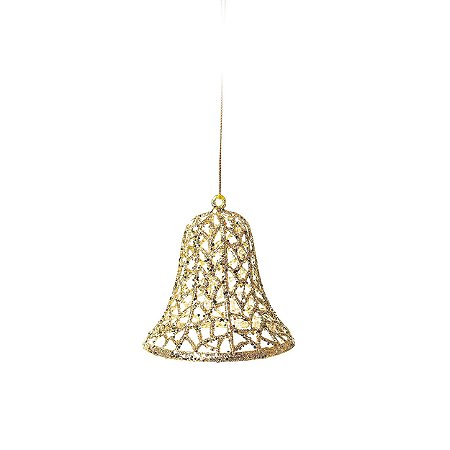 Enfeite para Pendurar Sino Ouro Tam P 10cm - 01 unidades - Cromus Natal - Rizzo