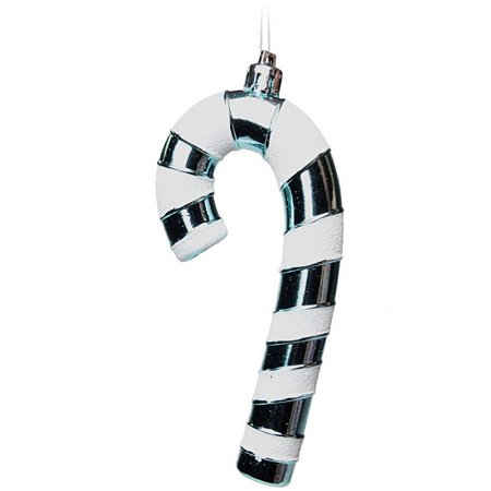 Enfeite para Pendurar Bengala Curvada Azul 13cm - 04 unidades - Cromus Natal - Rizzo