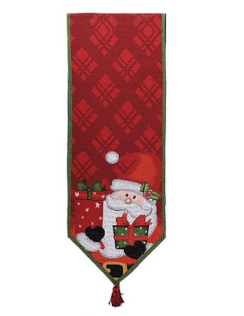 Caminho de Mesa Noel e Presente Vermelho 180cm - 01 unidade - Cromus Natal - Rizzo
