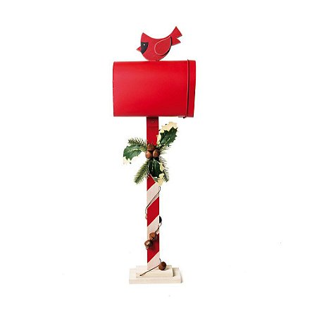 Caixa de Correio Decorativa Pássaro Natal Vermelho 50cm - 01 unidade - Cromus Natal - Rizzo