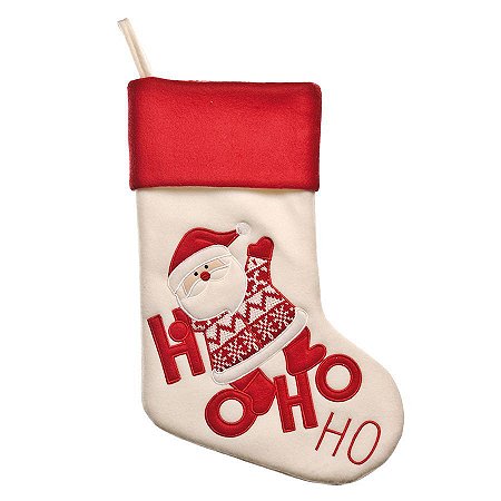Bota Papai Noel HoHoHo 40cm - 01 unidade - Cromus Natal - Rizzo