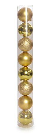 Bolas em Tubo Ouro 5cm - 08 unidades - Cromus Natal - Rizzo