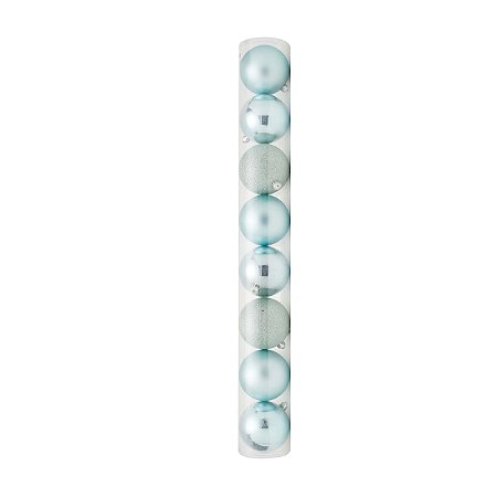 Bolas em Tubo Mint 10cm - 08 unidades - Cromus Natal - Rizzo