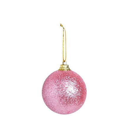 Bola Glitter Rosa 04cm - 12 unidades - Cromus Natal