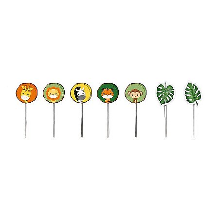 Pick Decorativo Sortido - Festa Safari 2 - 12 unidades - Cromus - Rizzo Festas