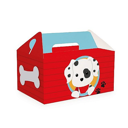 Caixa Kit Lanche Escolar Festa Cachorrinhos - 10 unidades - Cromus - Rizzo Festas