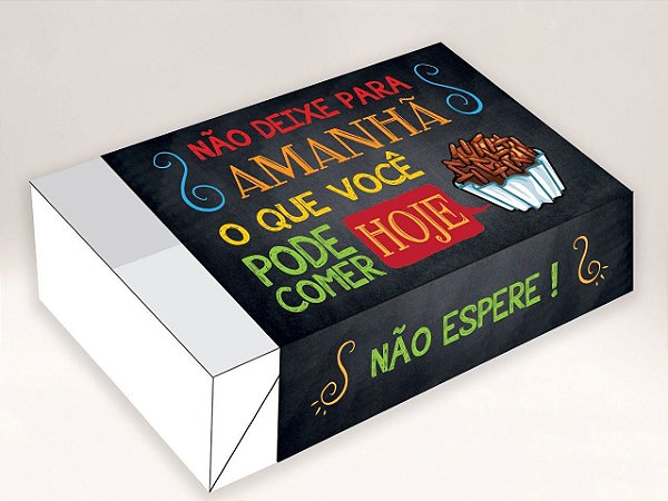 Caixa Divertida Não Deixe P/ Amanhã - Ref. 487 - 6 doces com 10 un. - Erika Melkot - Rizzo Confeitaria