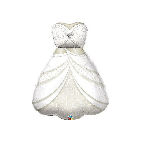 Balão de Festa Microfoil 38" 96cm - Vestido de Noiva - 01 Unidade - Qualatex - Rizzo Balões