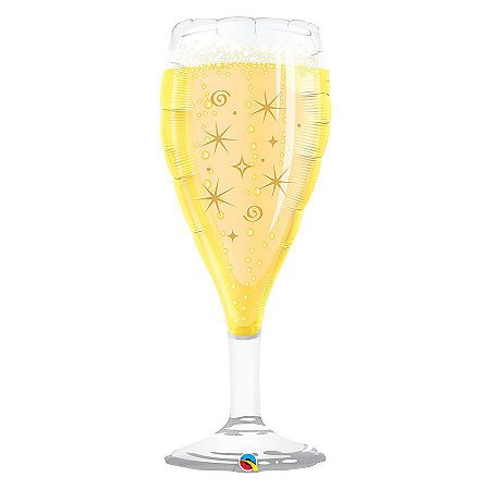 Balão de Festa Microfoil 39" 99cm - Taça de Espumante - 01 Unidade - Qualatex - Rizzo Balões