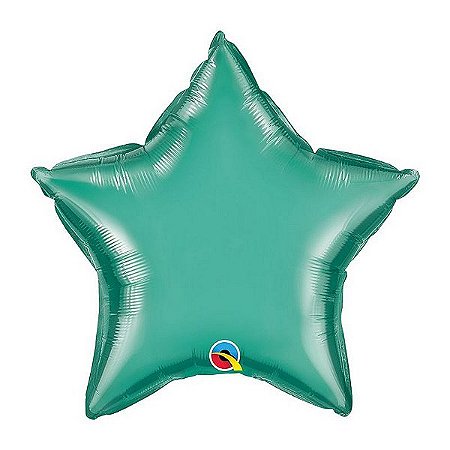 Balão de Festa Microfoil 20" 51cm - Estrela Chrome Verde - 01 Unidade - Qualatex - Rizzo Balões