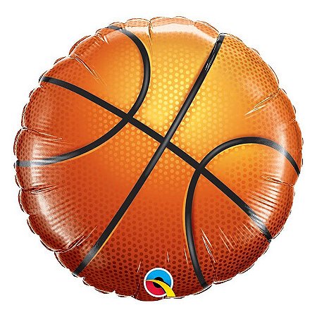 Balão de Festa Microfoil 18" 45cm - Redondo Basquete - 01 Unidade - Qualatex - Rizzo Balões