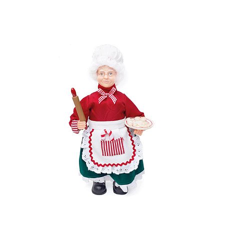 Mamãe Noel Cozinheiro com Rolo de Macarrão 33cm - 01 unidade - Cromus Natal - Rizzo Embalagens