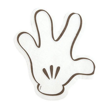Guardanapo de Papel Luva do Mickey - Branco - 16cm - 20 unidades - Cromus - Rizzo