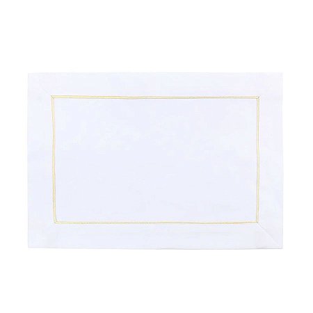 Jogo Americano Branco com Borda Dourada - 35x50cm - 4 unidades - Cromus - Rizzo