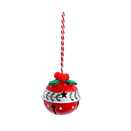 Enfeite para Pendurar Guizo Azevinho - Vermelho - 5cm - 6 unidades - Cromus - Rizzo