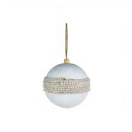 Bolas de Natal com Bolinhas - Branco/Marrom - 10cm - 4 unidades - Cromus - Rizzo