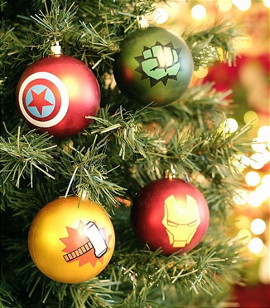 Kit Bolas Avengers 8cm - 04 unidades Natal Disney - Cromus - Rizzo