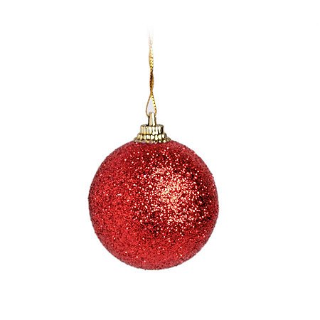 Kit Bola Glitter Vermelho 5cm - 06 unidades - Cromus Natal