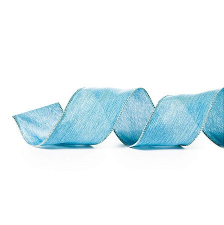 Fita Aramada Azul 6,3cm x 9,14m - 01 unidade - Cromus Natal - Rizzo