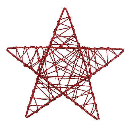 Estrela Rattan Vermelho 30cm - 01 unidade - Cromus Natal - Rizzo