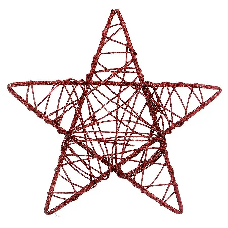 Estrela Rattan Vermelho 25cm - 01 unidade - Cromus Natal - Rizzo