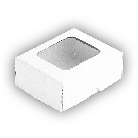 Caixa Doces com Visor S0 (6cm x 5cm x 2,5cm) Branca 10 unidades Assk Rizzo Embalagens