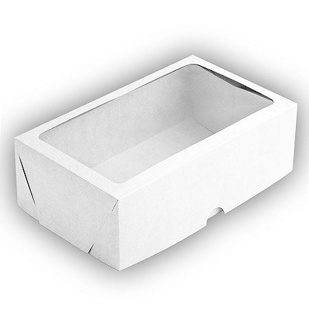 Caixa com Visor S17 (25cm x 15cm x 8cm) Branca 10 unidades Assk Rizzo Embalagens