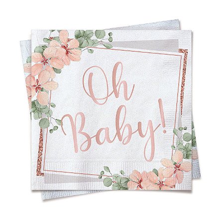Guardanapo de Papel 25cm - Festa OH Baby Girl - 20 unidades - Cromus - Rizzo