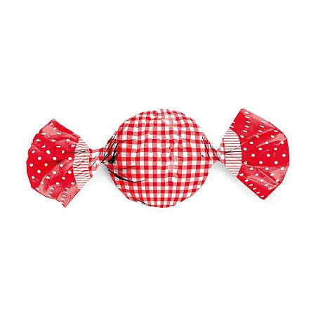 Papel Trufa 14,5x15,5cm - Xadrez Poa Vermelho - 100 unidades - Cromus