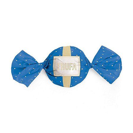 Papel Trufa 14,5x15,5cm - Petit Poa Azul Ouro - 100 unidades - Cromus