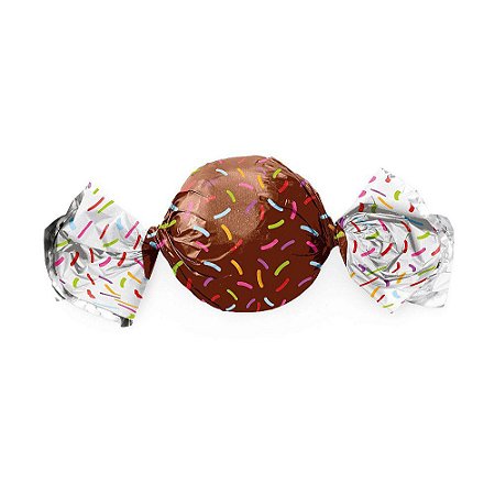 Papel Trufa 14,5x15,5cm - Granulado Marrom - 100 unidades - Cromus