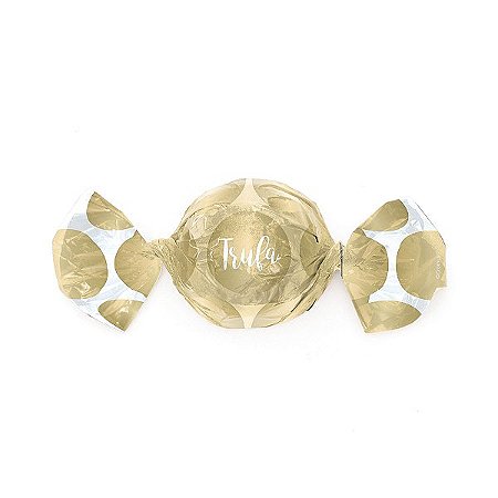 Papel Trufa 14,5x15,5cm - Gran Poa Dourado - 100 unidades - Cromus