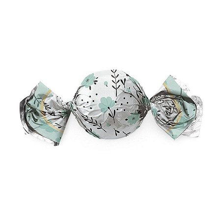 Papel Trufa 14,5x15,5cm - Flower Turquesa - 100 unidades - Cromus