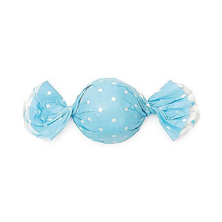 Papel Mini Trufa - 12x12,5cm - Double Face Poa Azul - 100 unidades - Cromus - Rizzo Embalagens