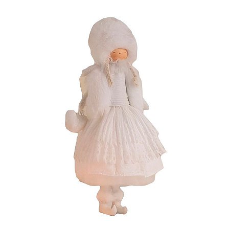 Boneca Angel Em Pé Decorativo de Natal - Branco - 49cm - 1 unidade - Rizzo