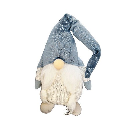 Papai Noel Decorativo Em Pé de Natal - Azul/Branco - 30cm - 1 unidade - Rizzo