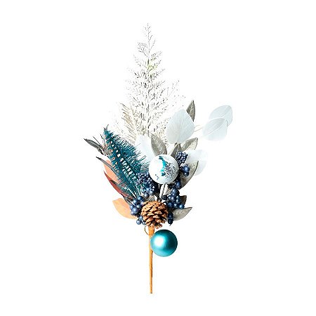 Galho Decorativo de Natal - Azul - 50cm - 1 unidade - Rizzo