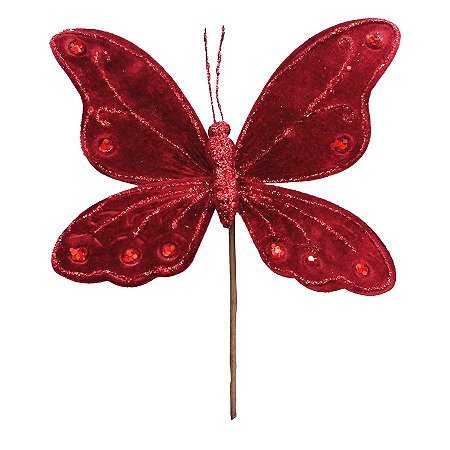 Borboleta Decorativa de Natal - 27cm - 1 unidade - Rizzo