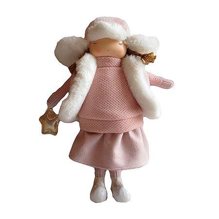 Boneca em Pé de Natal - Rosa - 44cm - 1 unidade - Rizzo